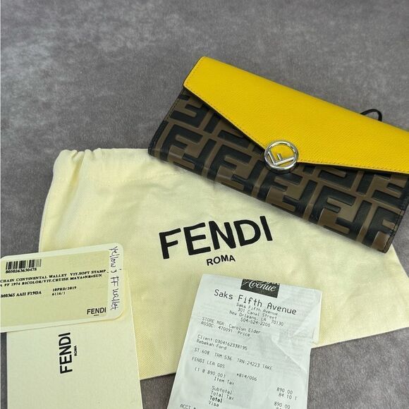 Fendi Yellow F is Fendi Cruise Women's Wallet - Picture 13 of 13